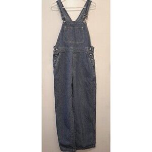 GAP Vintage Style Denim Overalls Medium Blue Stripe 100% Cotton